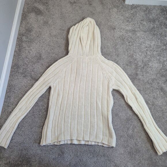 Old Navy Womens Large Vintage Cable Knit Hooded Sweater Y2K Bella Elena Gilbert - Picture 7 of 13